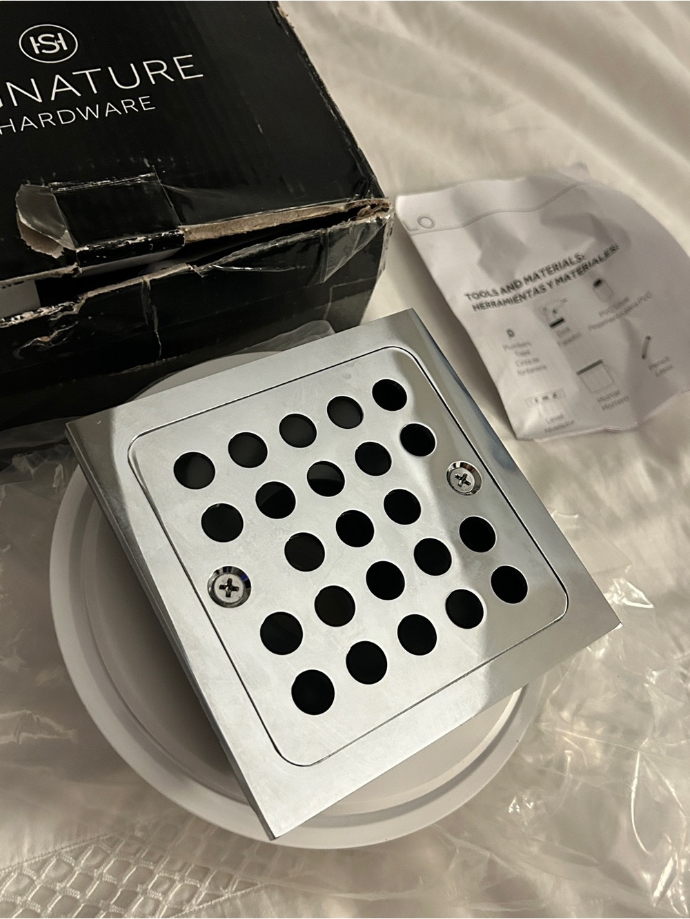 Polished Chrome Square Shower Drain